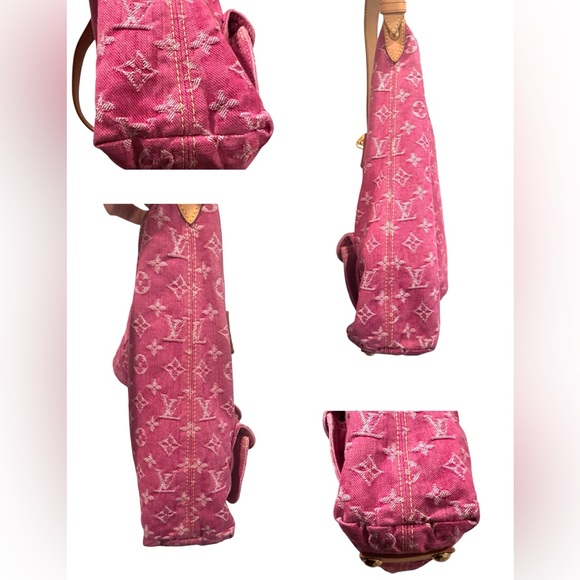 Louis Vuitton Pink Monogram Denim Baggy GM Shoulder Bag - Picture 7 of 11
